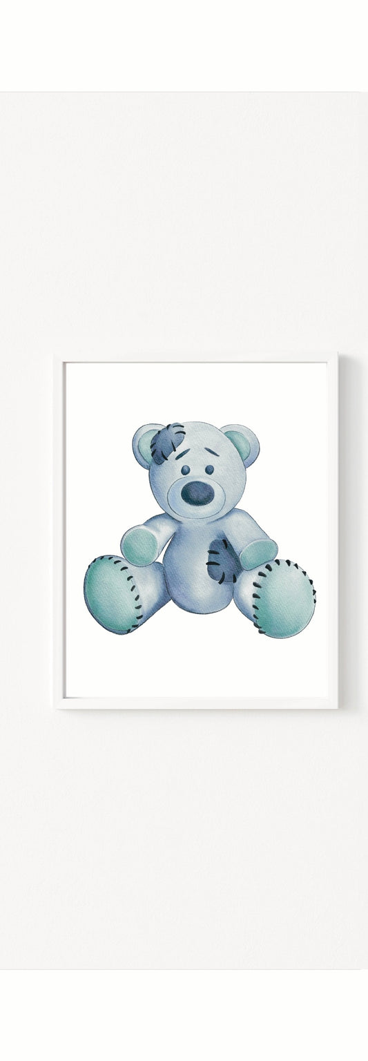 'Blue Teddy Bear' Print