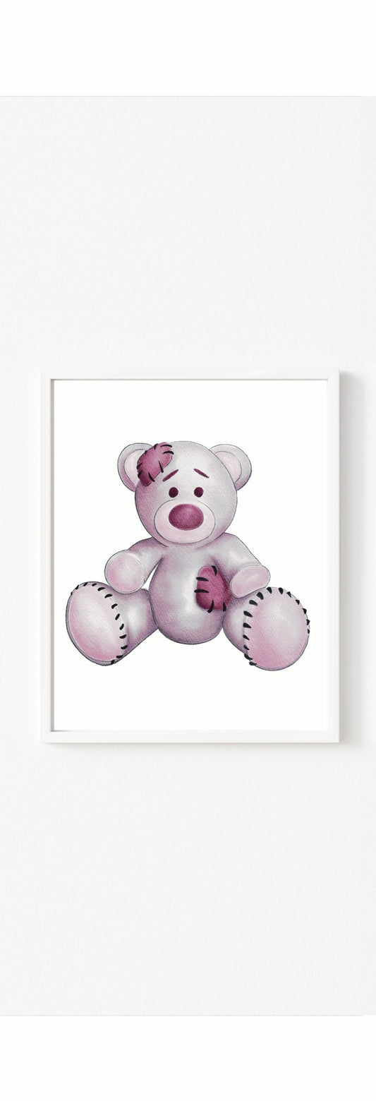 'Pink Teddy Bear' Physical Print