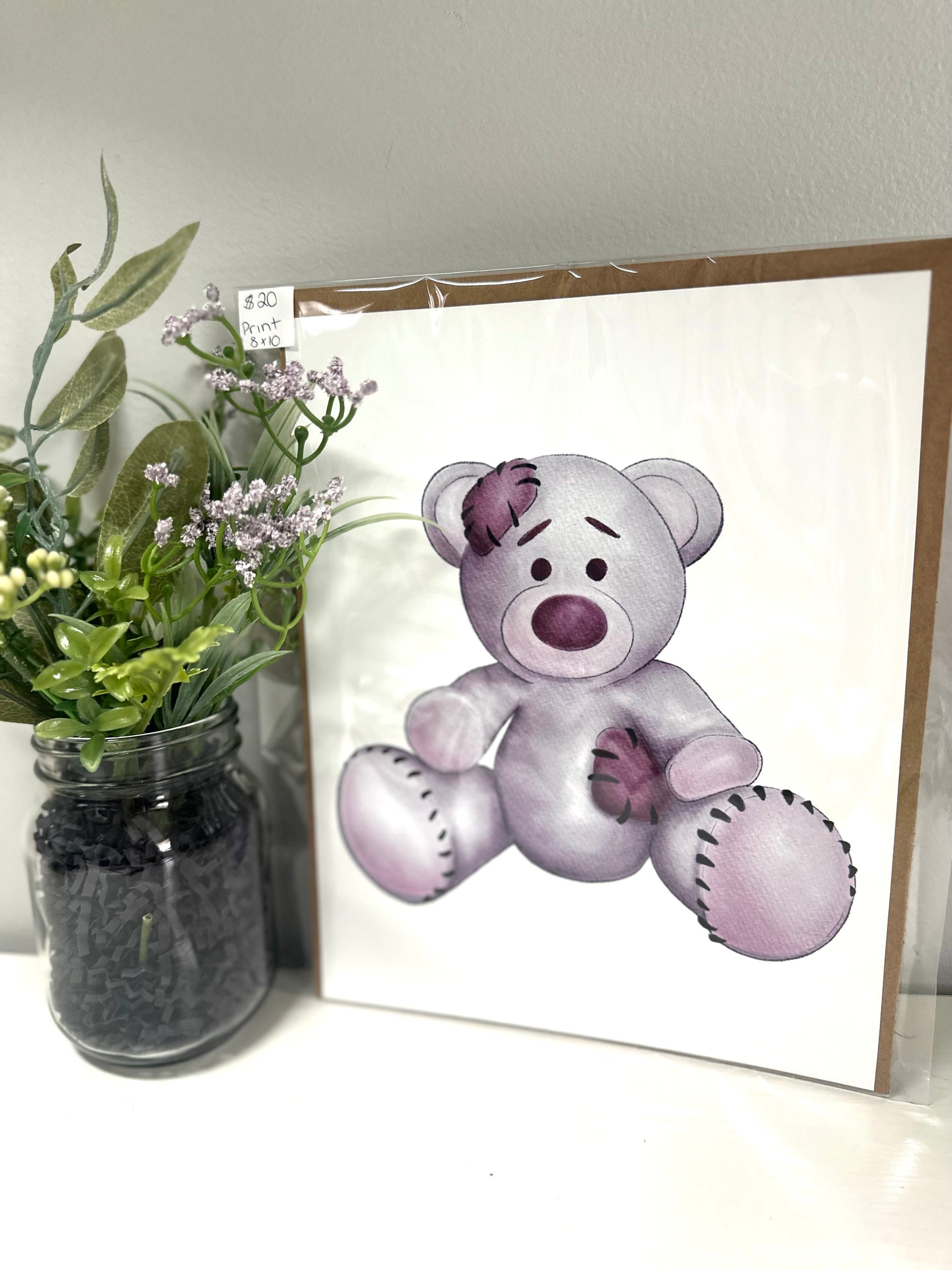 'Pink Teddy Bear' Physical Print